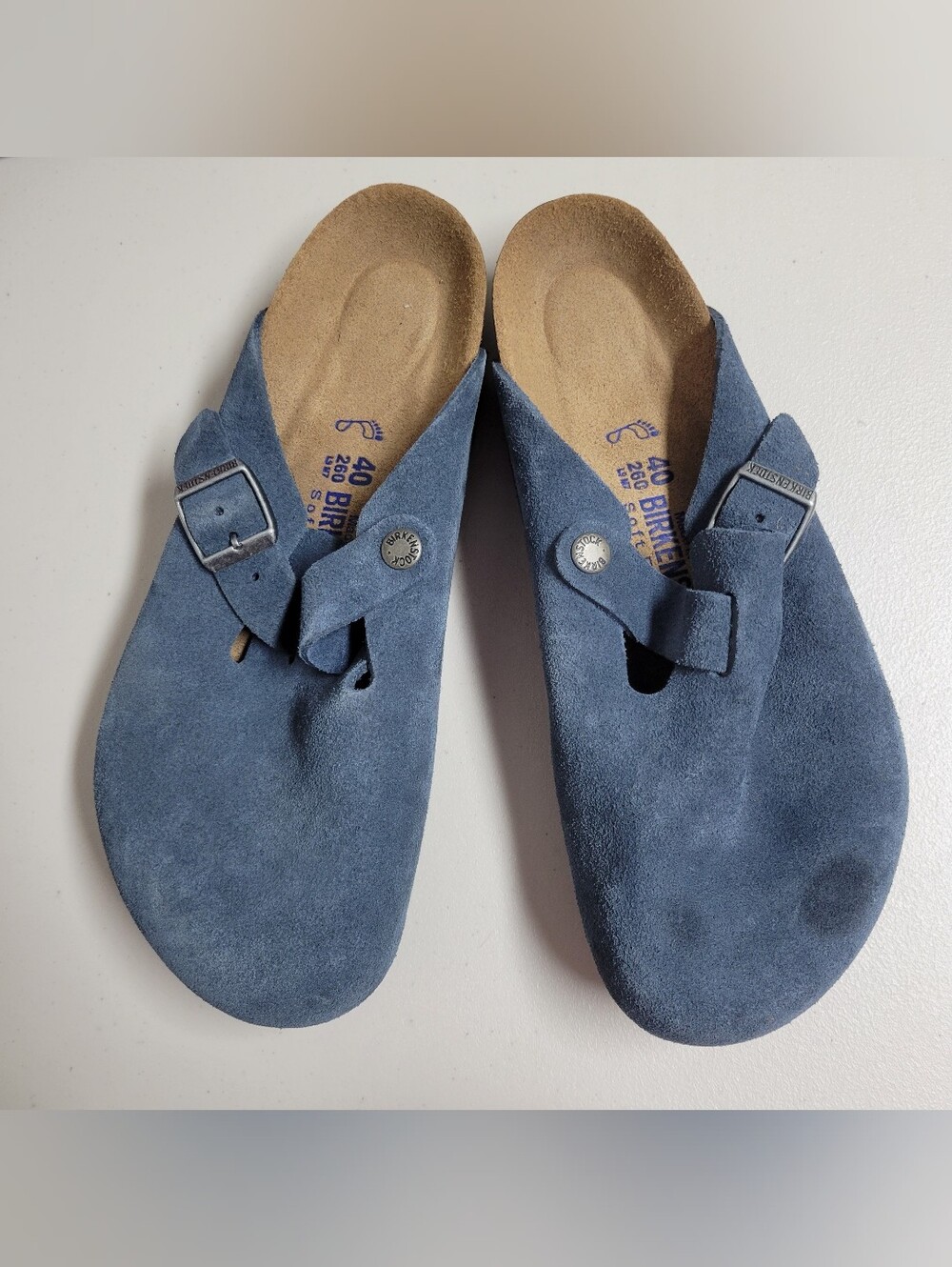 Birkenstock Boston Suede Soft Footbed Clogs  Size 40-L9-M7.